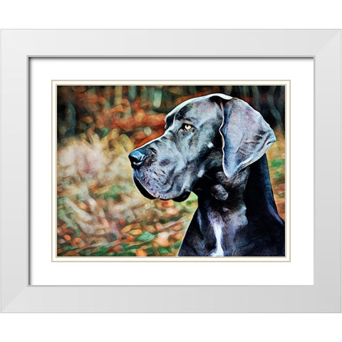 Great Dane Greatness White Modern Wood Framed Art Print with Double Matting by Aldridge, Ashley