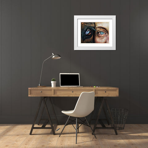 Eye to Eye White Modern Wood Framed Art Print with Double Matting by Aldridge, Ashley