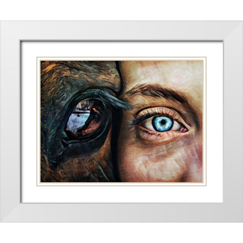 Eye to Eye White Modern Wood Framed Art Print with Double Matting by Aldridge, Ashley