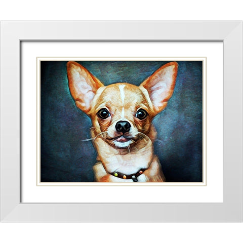 Chihuahua So Cheeky White Modern Wood Framed Art Print with Double Matting by Aldridge, Ashley