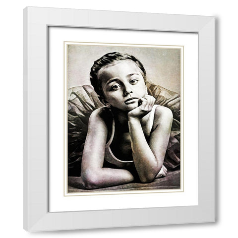 Black and White Ballerina I White Modern Wood Framed Art Print with Double Matting by Aldridge, Ashley