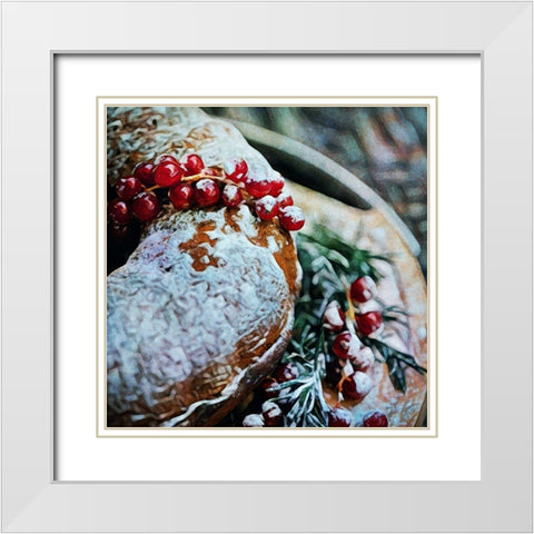 Berry Iced Bundt Cake White Modern Wood Framed Art Print with Double Matting by Aldridge, Ashley