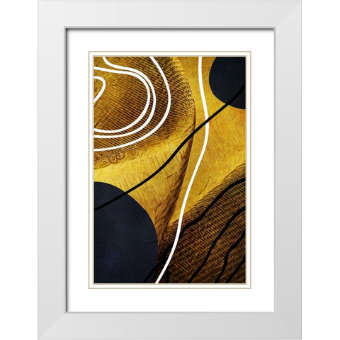 Textured Shapes and Lines I White Modern Wood Framed Art Print with Double Matting by Aldridge, Ashley