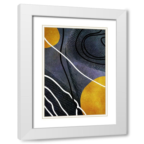 Textured Shapes and Lines II White Modern Wood Framed Art Print with Double Matting by Aldridge, Ashley