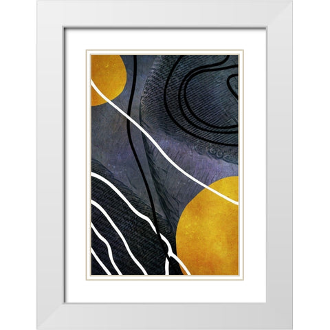 Textured Shapes and Lines II White Modern Wood Framed Art Print with Double Matting by Aldridge, Ashley