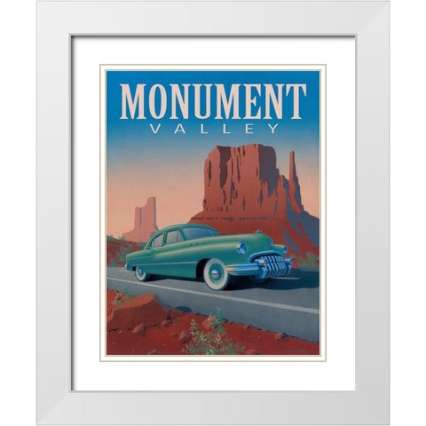 Monument Valley with Text White Modern Wood Framed Art Print with Double Matting by Courtney, Richard