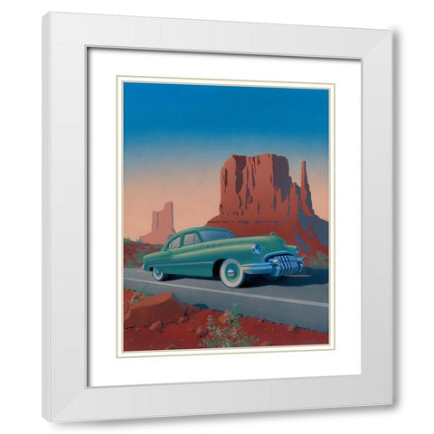 Monument Valley White Modern Wood Framed Art Print with Double Matting by Courtney, Richard