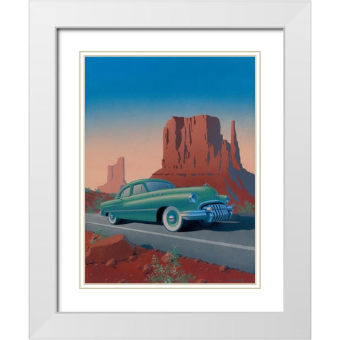 Monument Valley White Modern Wood Framed Art Print with Double Matting by Courtney, Richard
