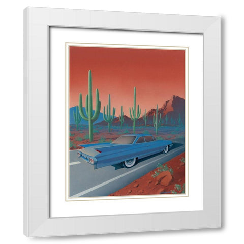 Saguaro National Park White Modern Wood Framed Art Print with Double Matting by Courtney, Richard