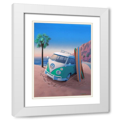Coastal California White Modern Wood Framed Art Print with Double Matting by Courtney, Richard