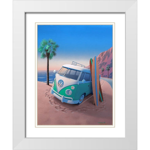 Coastal California White Modern Wood Framed Art Print with Double Matting by Courtney, Richard