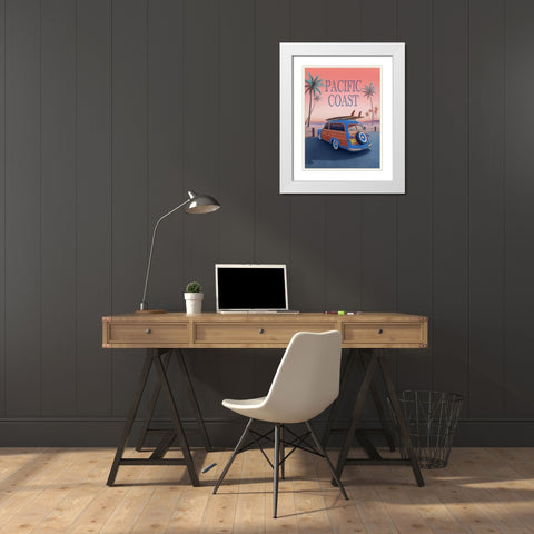 Pacific Coast with Text White Modern Wood Framed Art Print with Double Matting by Courtney, Richard