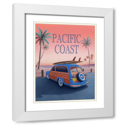 Pacific Coast with Text White Modern Wood Framed Art Print with Double Matting by Courtney, Richard