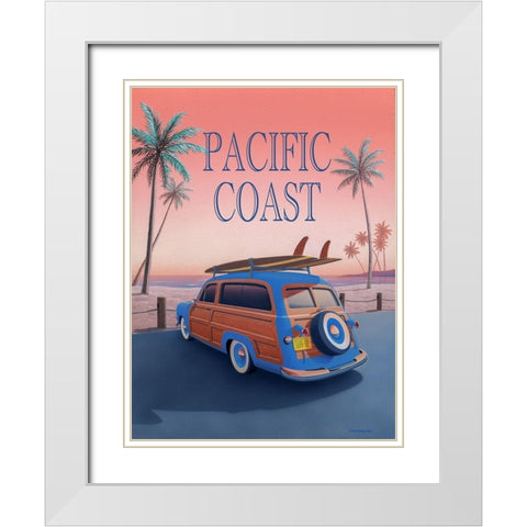 Pacific Coast with Text White Modern Wood Framed Art Print with Double Matting by Courtney, Richard