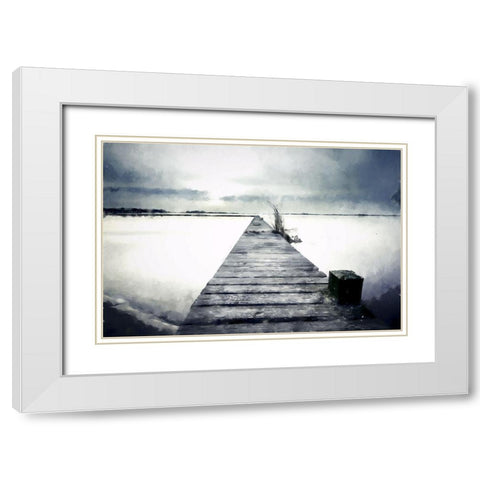 Foggy Jetty White Modern Wood Framed Art Print with Double Matting by Curinga, Kim