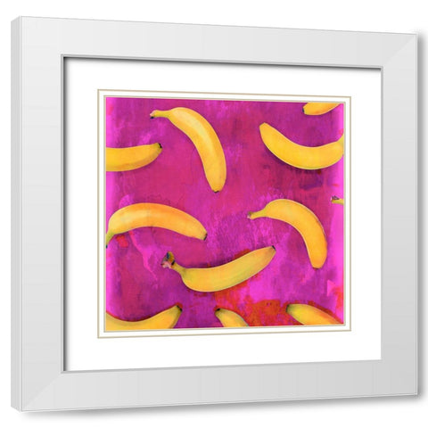 Banana Vibe White Modern Wood Framed Art Print with Double Matting by Haase, Andrea