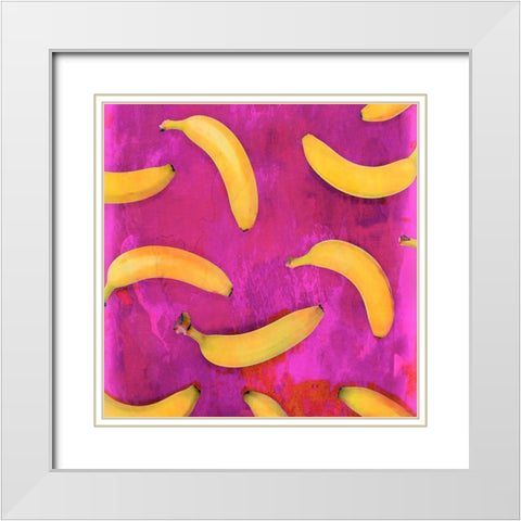 Banana Vibe White Modern Wood Framed Art Print with Double Matting by Haase, Andrea