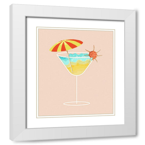 Beach in a Glass White Modern Wood Framed Art Print with Double Matting by Smith, Karen