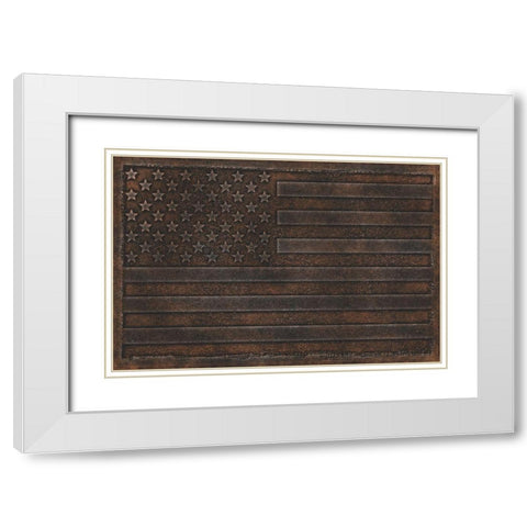 America Forged From Iron White Modern Wood Framed Art Print with Double Matting by Haase, Andrea