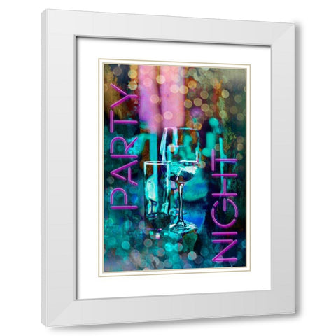 Party Night White Modern Wood Framed Art Print with Double Matting by Haase, Andrea