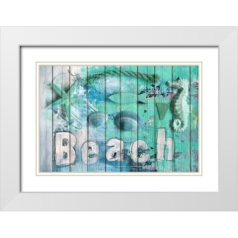 Happy Summer  White Modern Wood Framed Art Print with Double Matting by Haase, Andrea