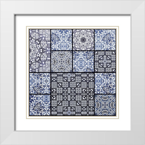 Vintage Attic Tiles White Modern Wood Framed Art Print with Double Matting by Haase, Andrea