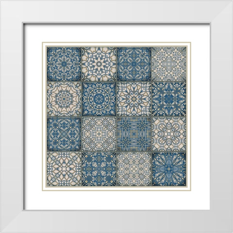 Vintage Cottage Tiles White Modern Wood Framed Art Print with Double Matting by Haase, Andrea