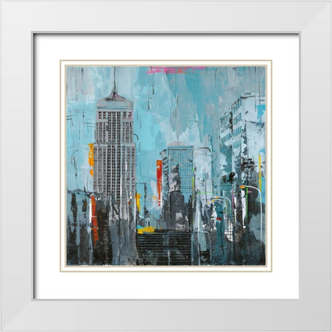 City Living I White Modern Wood Framed Art Print with Double Matting by Joy, Julie
