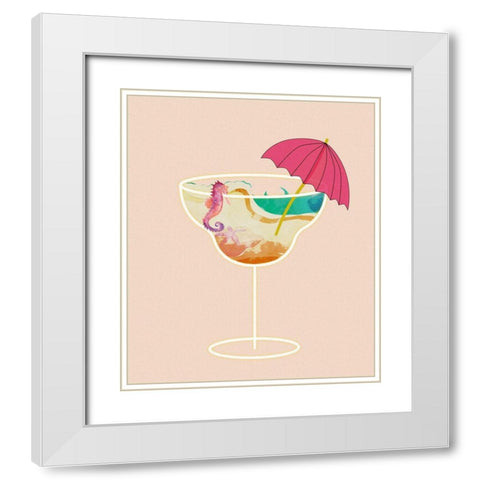 Beach in a Glass I White Modern Wood Framed Art Print with Double Matting by Smith, Karen