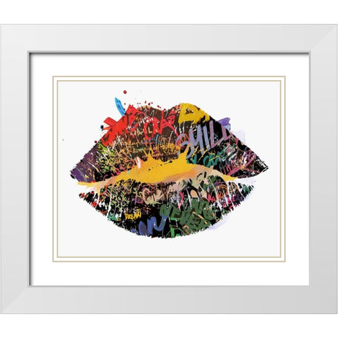 Gibberish White Modern Wood Framed Art Print with Double Matting by Smith, Karen