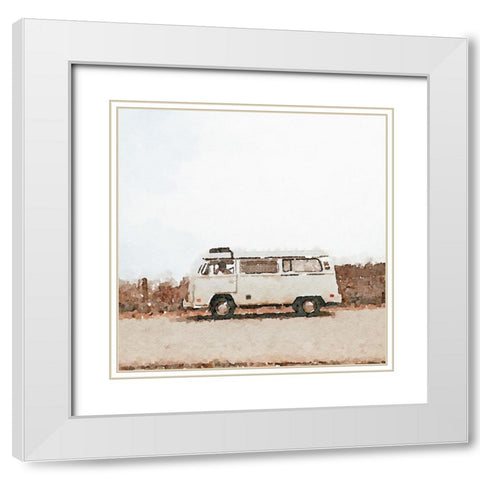 White Camper White Modern Wood Framed Art Print with Double Matting by Curinga, Kim