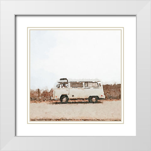 White Camper White Modern Wood Framed Art Print with Double Matting by Curinga, Kim