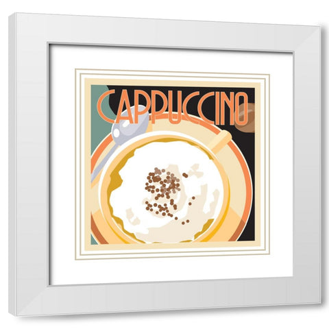 Cappuccino I White Modern Wood Framed Art Print with Double Matting by Weiss, Richard