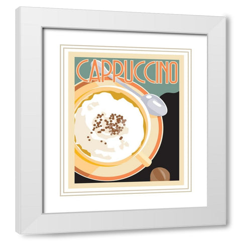 Cappuccino II White Modern Wood Framed Art Print with Double Matting by Weiss, Richard