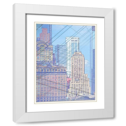 Cityworks I White Modern Wood Framed Art Print with Double Matting by Hunziker, Steve