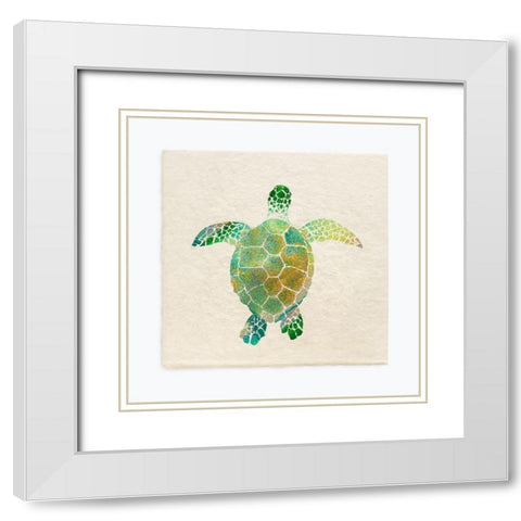 Turtle Bay I White Modern Wood Framed Art Print with Double Matting by Guillen, Surma