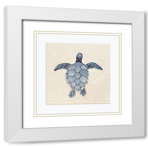 Turtle Bay II White Modern Wood Framed Art Print with Double Matting by Guillen, Surma