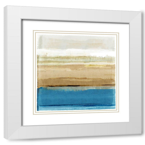 Blue Daze I White Modern Wood Framed Art Print with Double Matting by Kouta, Flora