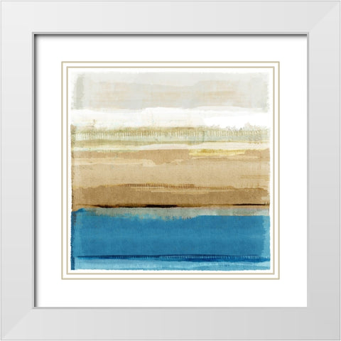 Blue Daze I White Modern Wood Framed Art Print with Double Matting by Kouta, Flora