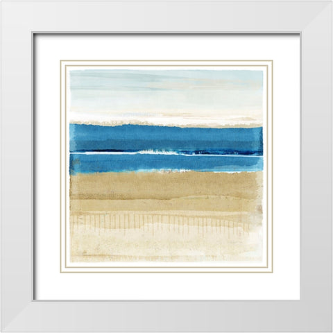 Blue Daze II White Modern Wood Framed Art Print with Double Matting by Kouta, Flora