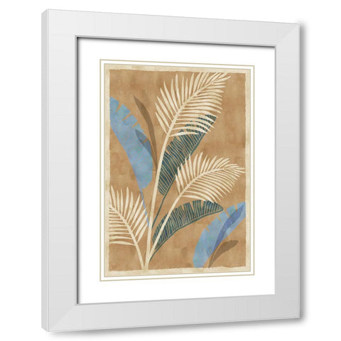 Cobalt Blue Palms IV White Modern Wood Framed Art Print with Double Matting by Kouta, Flora
