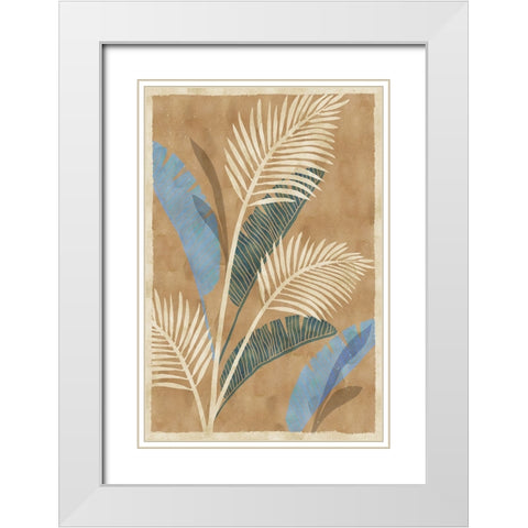 Cobalt Blue Palms IV White Modern Wood Framed Art Print with Double Matting by Kouta, Flora