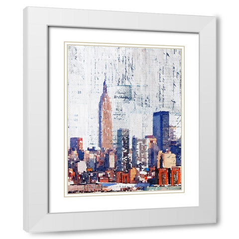 Manhattan White Modern Wood Framed Art Print with Double Matting by Orlov, Irena