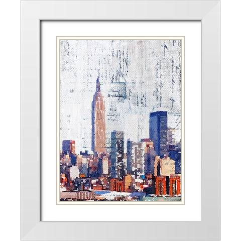 Manhattan White Modern Wood Framed Art Print with Double Matting by Orlov, Irena