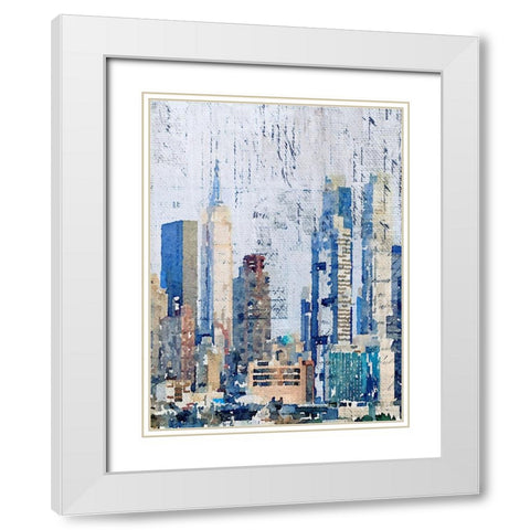 New York City White Modern Wood Framed Art Print with Double Matting by Orlov, Irena