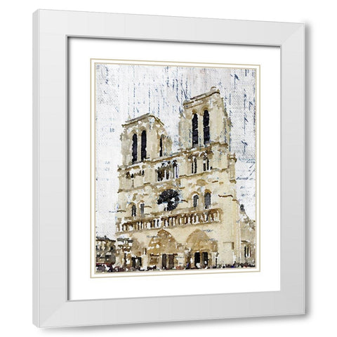 Notre Dame De Paris White Modern Wood Framed Art Print with Double Matting by Orlov, Irena