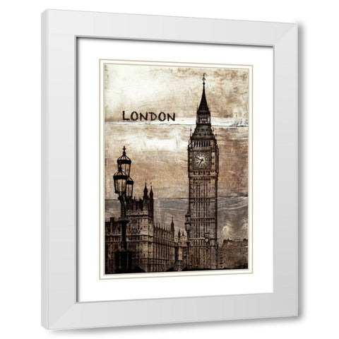 London II White Modern Wood Framed Art Print with Double Matting by Orlov, Irena