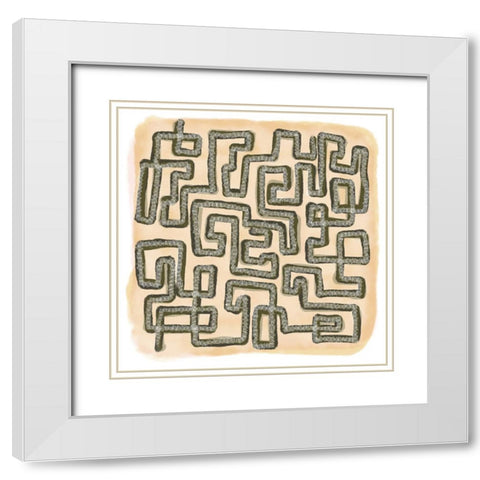 Skedaddle I White Modern Wood Framed Art Print with Double Matting by Schlotzhauer, Jim