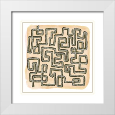 Skedaddle I White Modern Wood Framed Art Print with Double Matting by Schlotzhauer, Jim