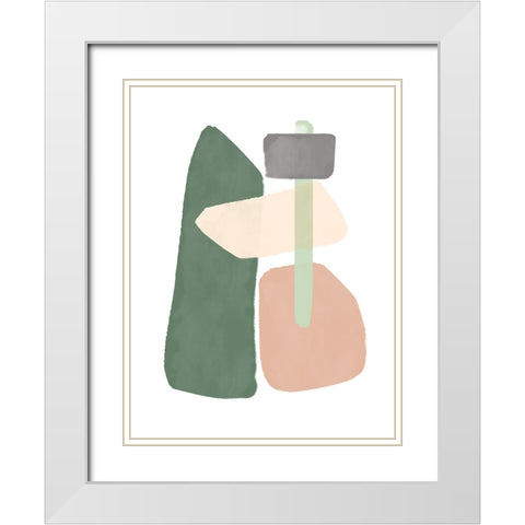 Sticks and Stones II White Modern Wood Framed Art Print with Double Matting by Schlotzhauer, Jim